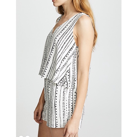 Dot Stripe print sleeveless romper NWOT - Picture 3 of 8